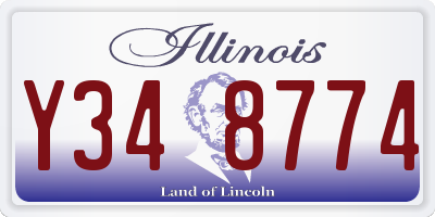 IL license plate Y348774