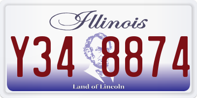IL license plate Y348874