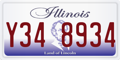 IL license plate Y348934