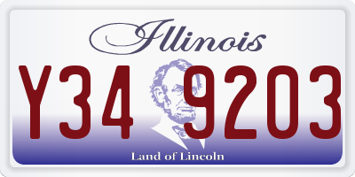 IL license plate Y349203