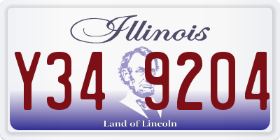 IL license plate Y349204