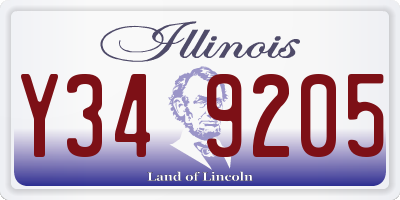 IL license plate Y349205