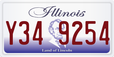 IL license plate Y349254