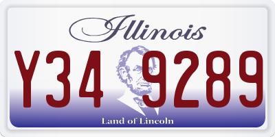 IL license plate Y349289
