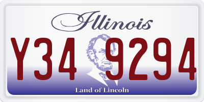 IL license plate Y349294