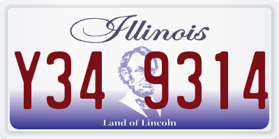 IL license plate Y349314