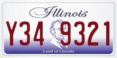IL license plate Y349321