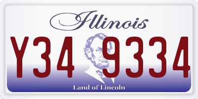 IL license plate Y349334