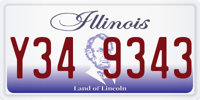 IL license plate Y349343