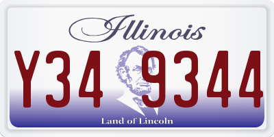 IL license plate Y349344