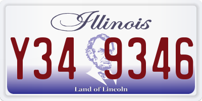 IL license plate Y349346