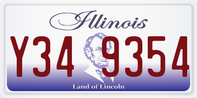 IL license plate Y349354