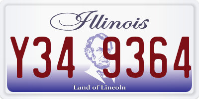IL license plate Y349364
