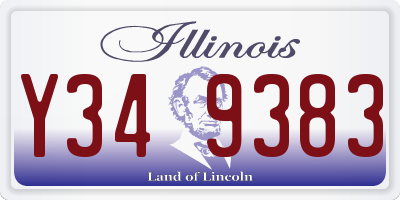 IL license plate Y349383