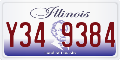 IL license plate Y349384