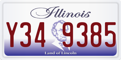 IL license plate Y349385