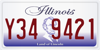 IL license plate Y349421