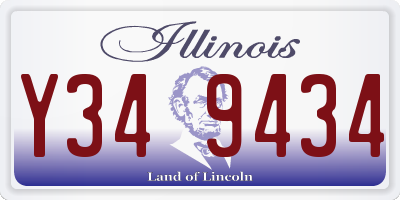 IL license plate Y349434