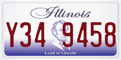 IL license plate Y349458