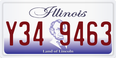 IL license plate Y349463