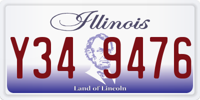 IL license plate Y349476
