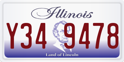 IL license plate Y349478