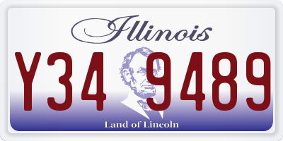 IL license plate Y349489