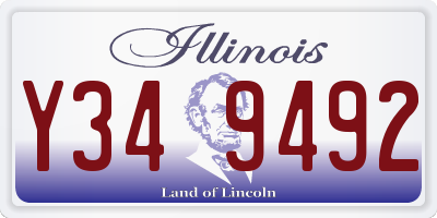 IL license plate Y349492