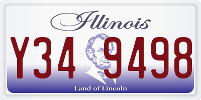 IL license plate Y349498