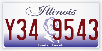 IL license plate Y349543