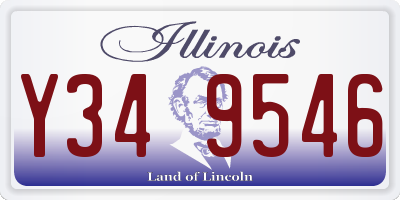 IL license plate Y349546