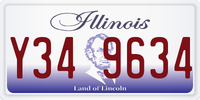 IL license plate Y349634