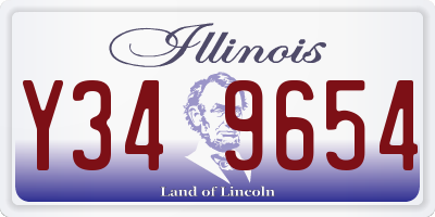 IL license plate Y349654