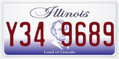 IL license plate Y349689