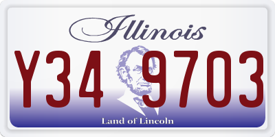 IL license plate Y349703