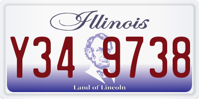 IL license plate Y349738