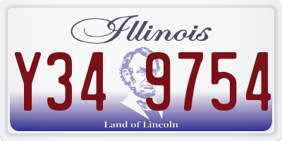 IL license plate Y349754
