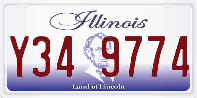 IL license plate Y349774