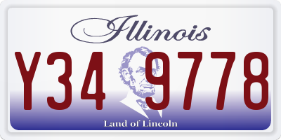 IL license plate Y349778