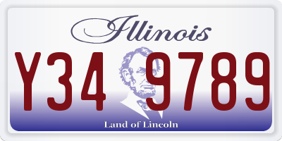 IL license plate Y349789