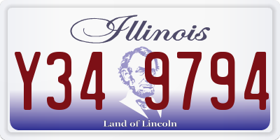 IL license plate Y349794