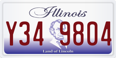 IL license plate Y349804