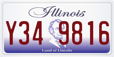 IL license plate Y349816