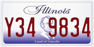 IL license plate Y349834
