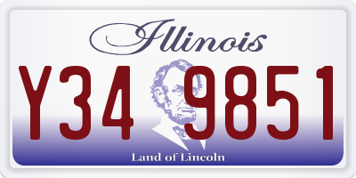 IL license plate Y349851