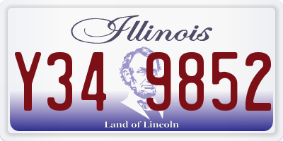 IL license plate Y349852