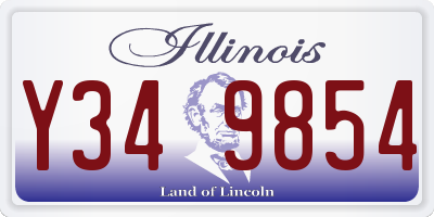 IL license plate Y349854