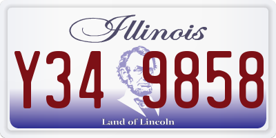 IL license plate Y349858