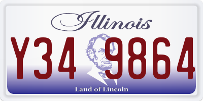 IL license plate Y349864