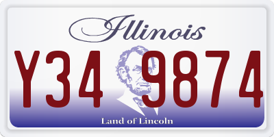 IL license plate Y349874